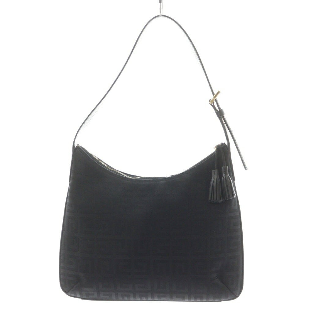 GIVENCHY Hand Shoulder Bag Tote Purse 4G Canvas Leather Black Authentic