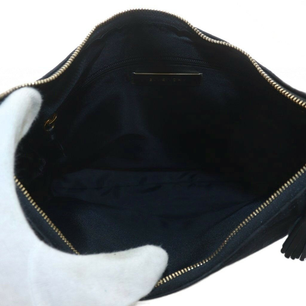 GIVENCHY Hand Shoulder Bag Tote Purse 4G Canvas Leather Black Authentic