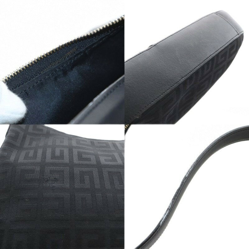 GIVENCHY Hand Shoulder Bag Tote Purse 4G Canvas Leather Black Authentic