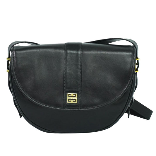 GIVENCHY Shoulder Bag Purse Leather Black Authentic