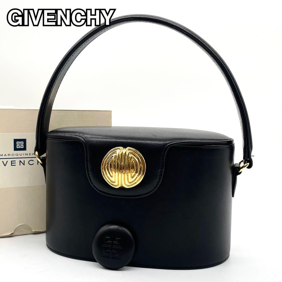 GIVENCHY Hand Bag Tote Purse Vanity 4G Leather Black Authentic