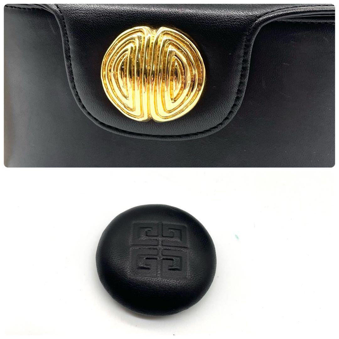 GIVENCHY Hand Bag Tote Purse Vanity 4G Leather Black Authentic