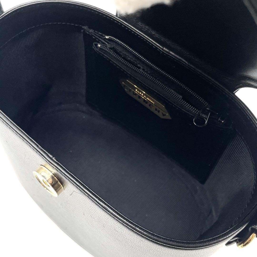 GIVENCHY Hand Bag Tote Purse Vanity 4G Leather Black Authentic