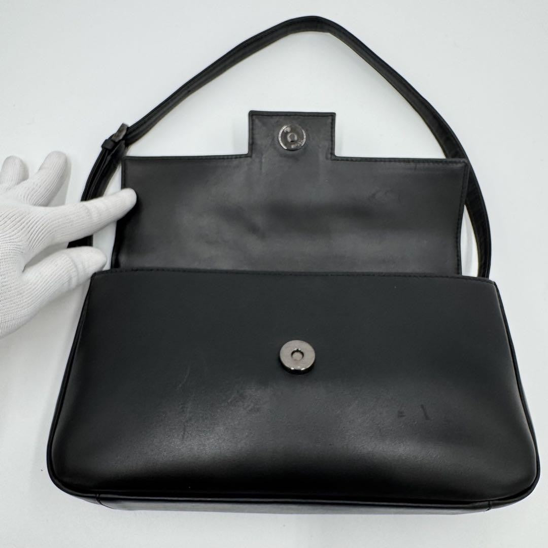 GIVENCHY Shoulder Bag Purse 4G Leather Black Authentic