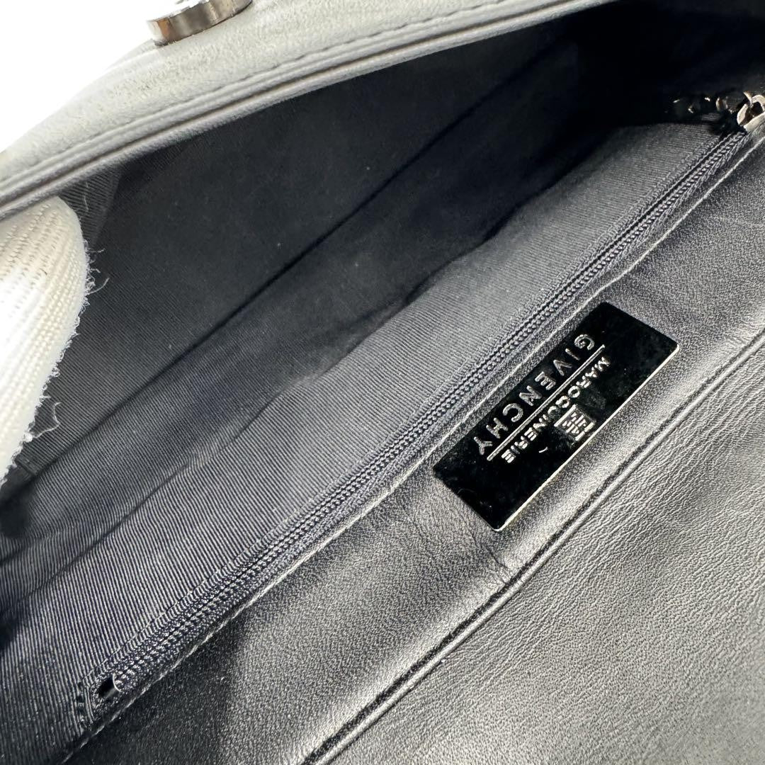 GIVENCHY Shoulder Bag Purse 4G Leather Black Authentic