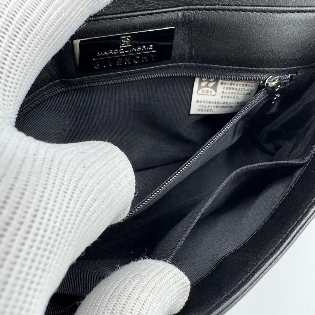 GIVENCHY Shoulder Bag Purse 4G Leather Black Authentic