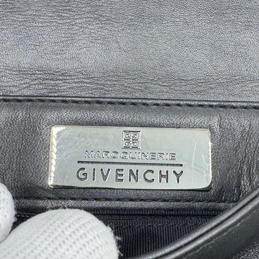 GIVENCHY Shoulder Bag Purse 4G Leather Black Authentic