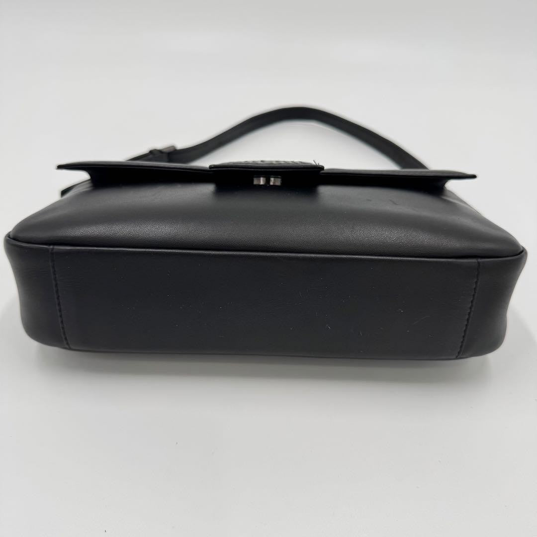 GIVENCHY Shoulder Bag Purse 4G Leather Black Authentic