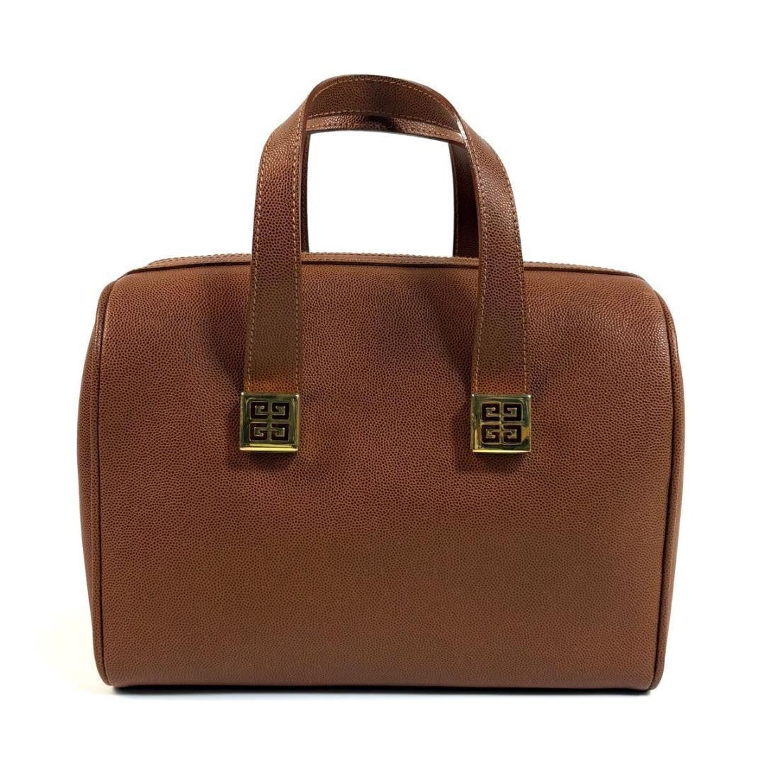 GIVENCHY Hand Bag Tote Purse 2way 4G Leather Brown Authentic