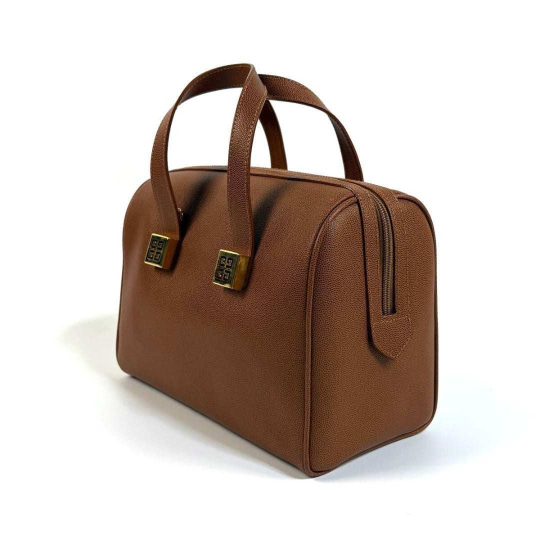 GIVENCHY Hand Bag Tote Purse 2way 4G Leather Brown Authentic