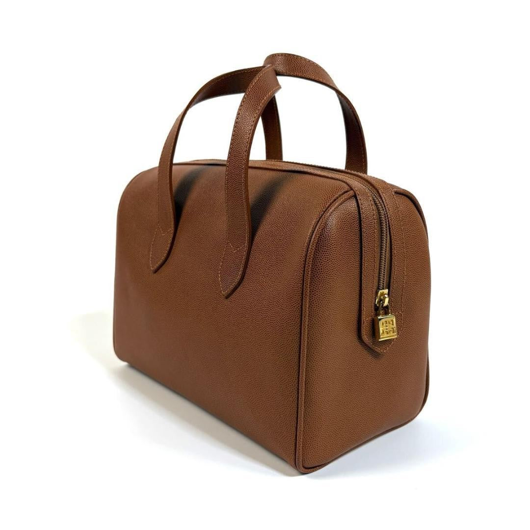 GIVENCHY Hand Bag Tote Purse 2way 4G Leather Brown Authentic