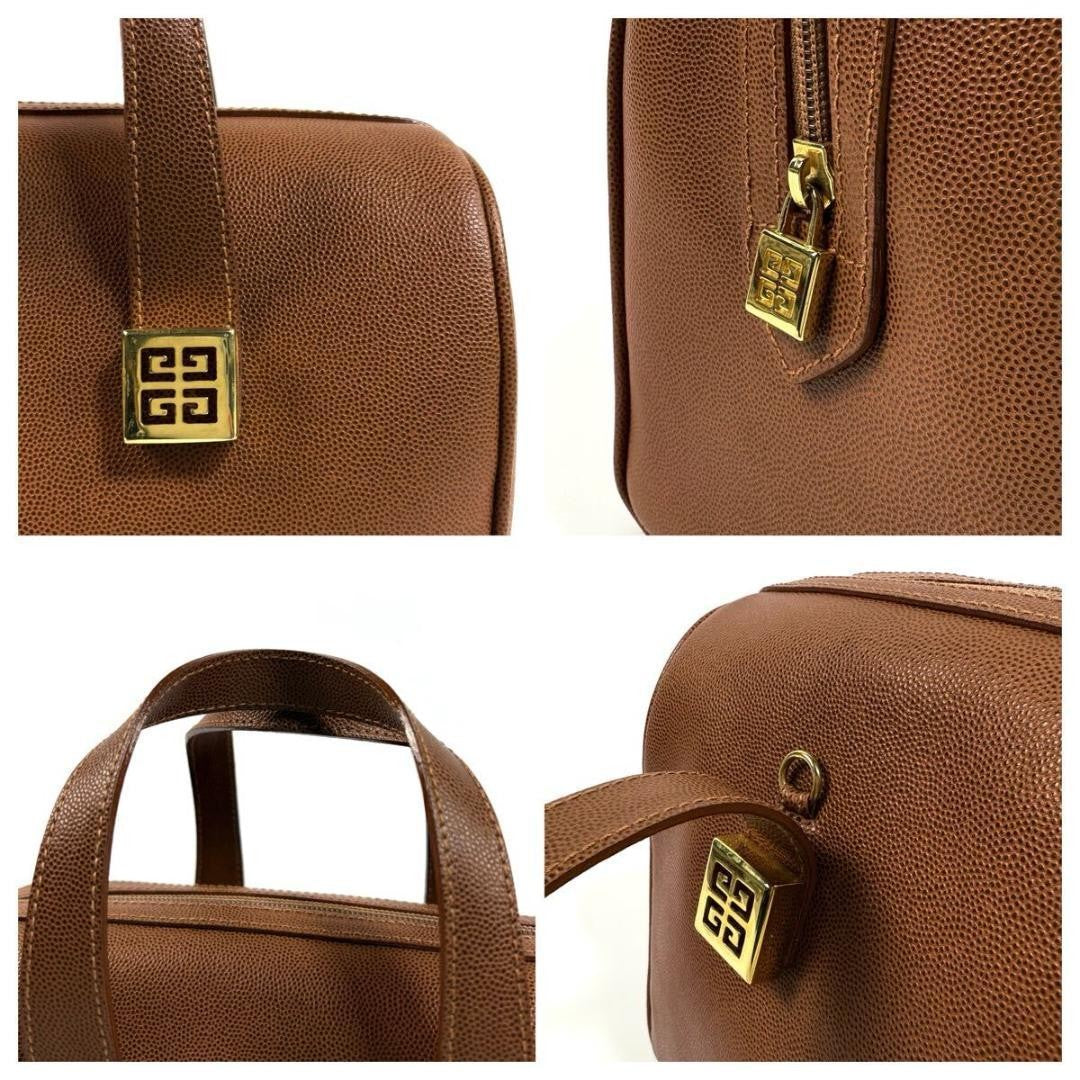 GIVENCHY Hand Bag Tote Purse 2way 4G Leather Brown Authentic