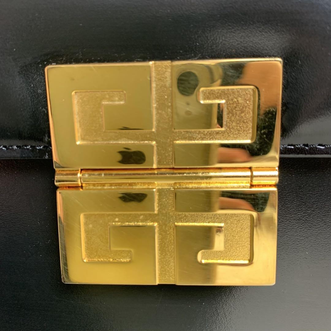 GIVENCHY Hand Bag Tote Purse 4G Leather Black Authentic