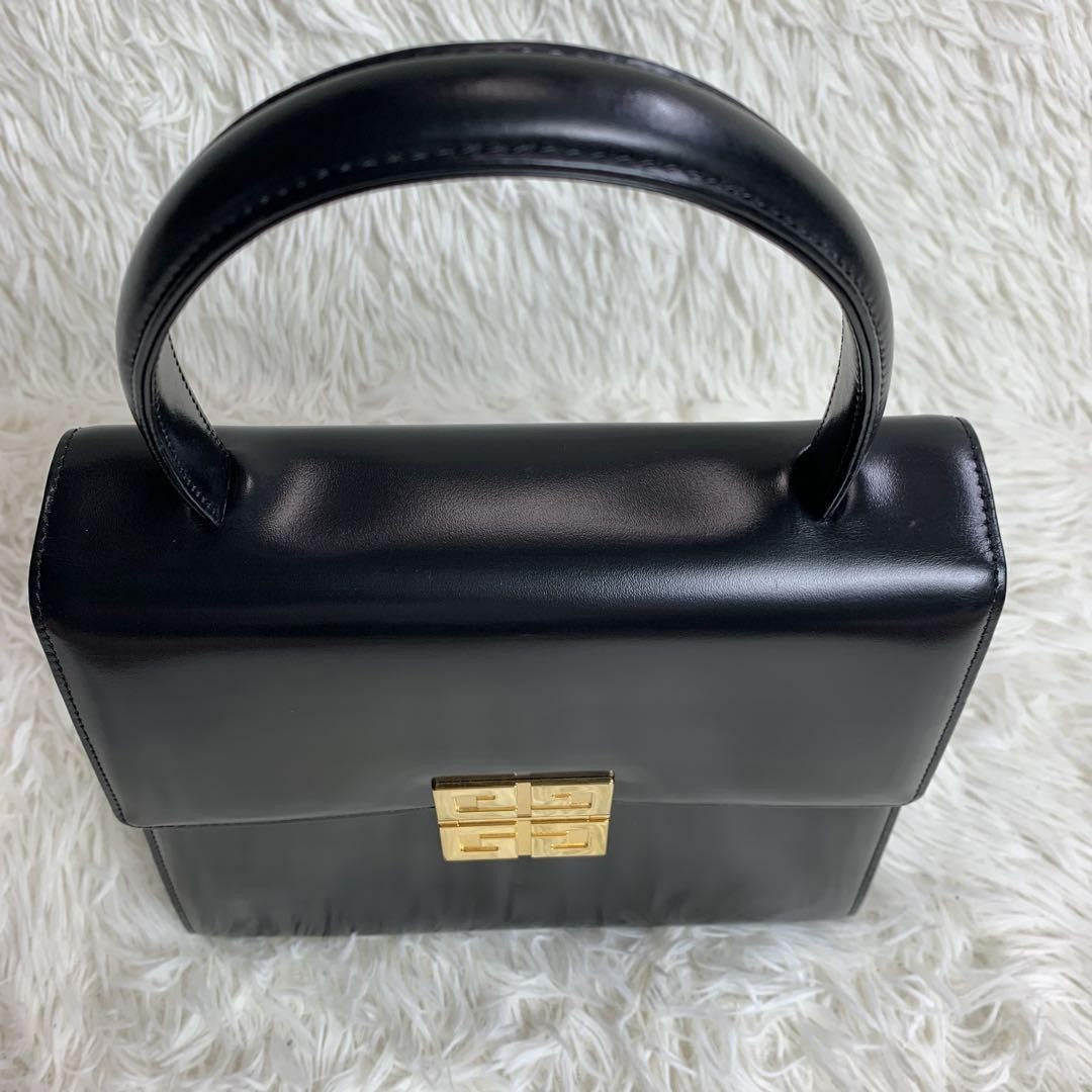 GIVENCHY Hand Bag Tote Purse 4G Leather Black Authentic