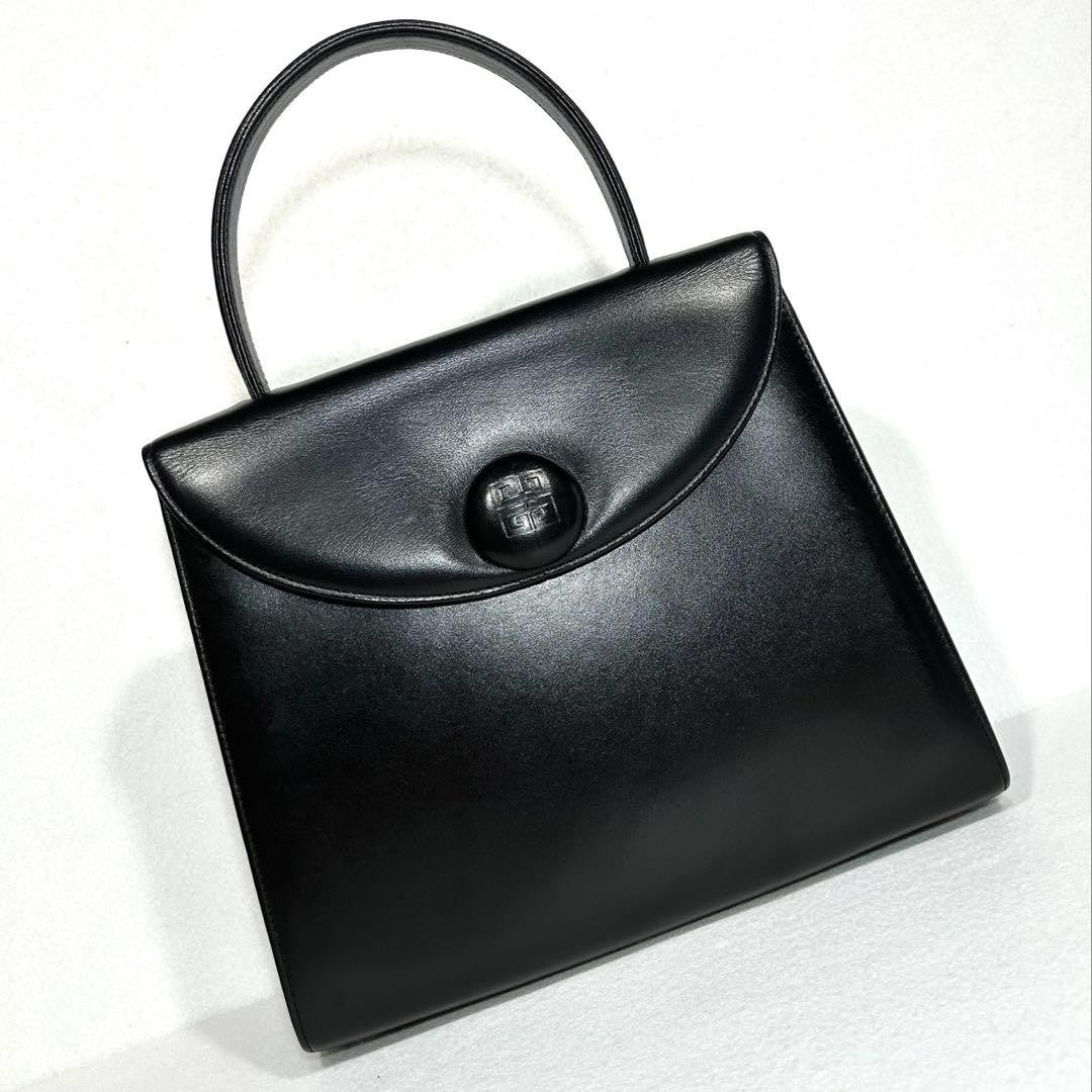 GIVENCHY Hand Bag Tote Purse 4G Leather Black Authentic