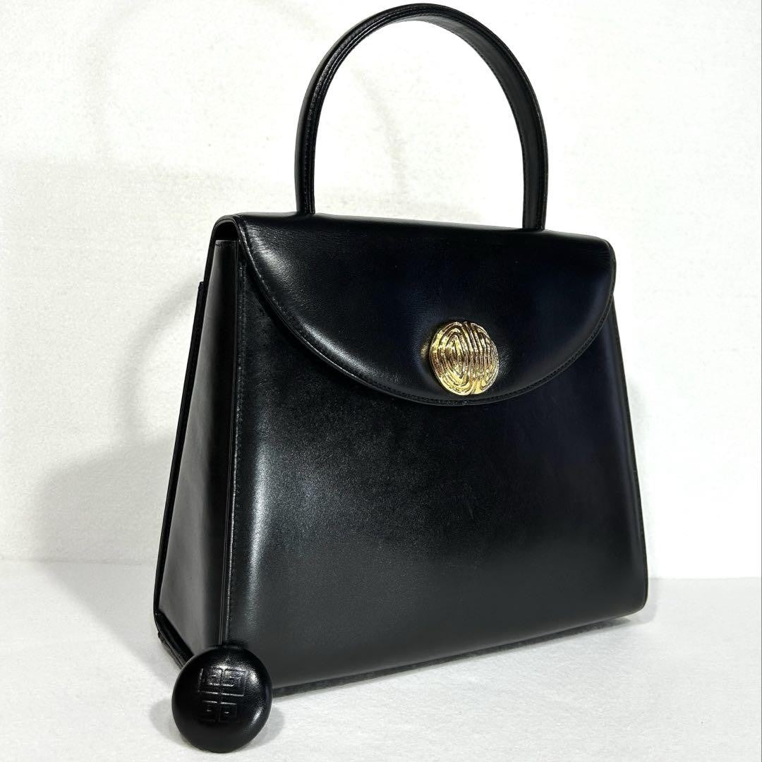 GIVENCHY Hand Bag Tote Purse 4G Leather Black Authentic