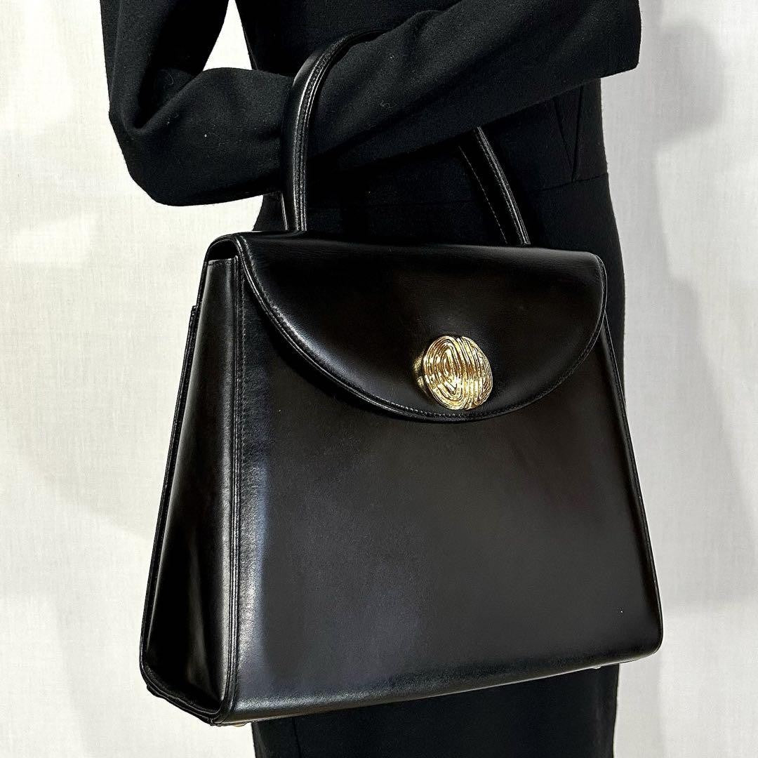 GIVENCHY Hand Bag Tote Purse 4G Leather Black Authentic