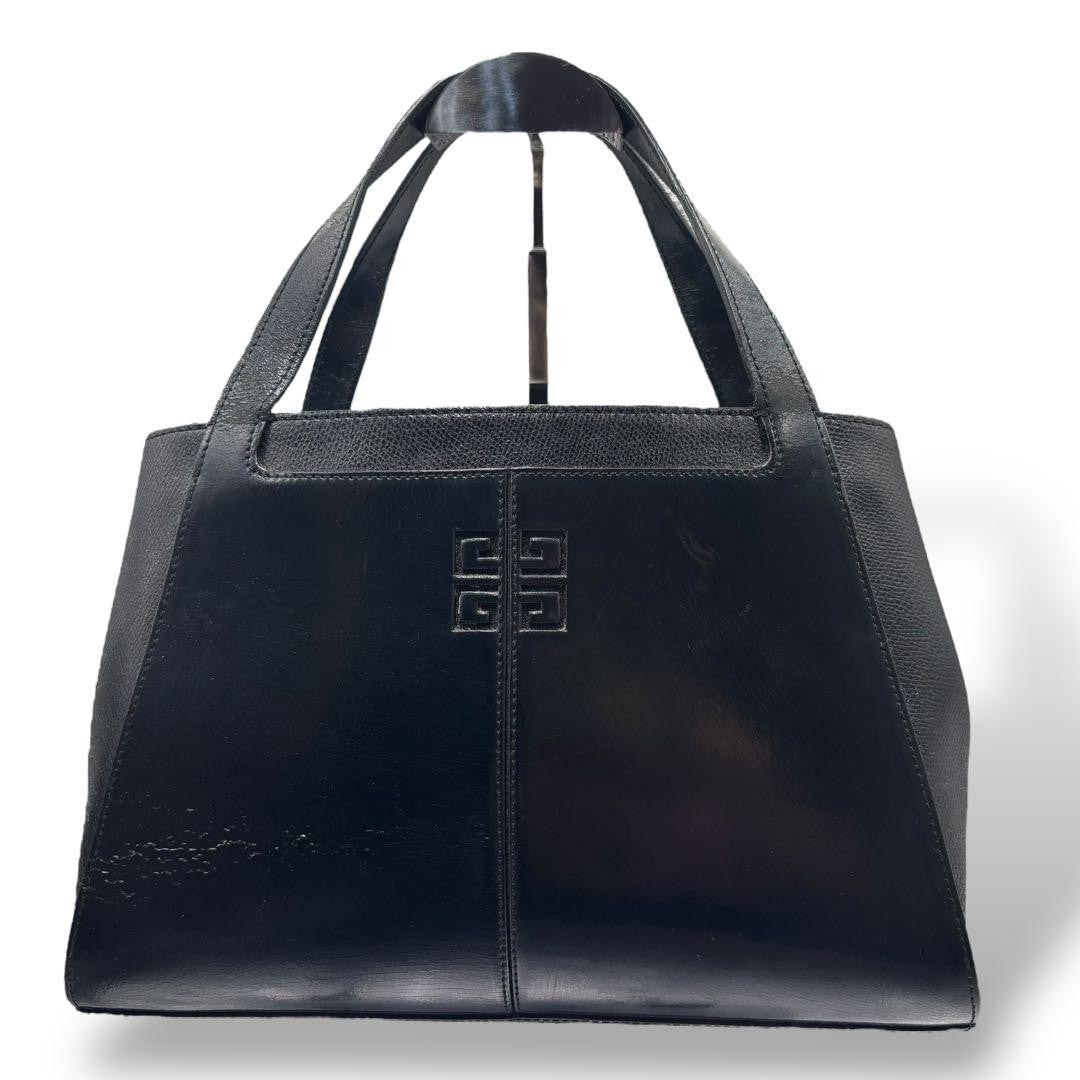 GIVENCHY Hand Bag Tote Purse 4G Leather Black Authentic