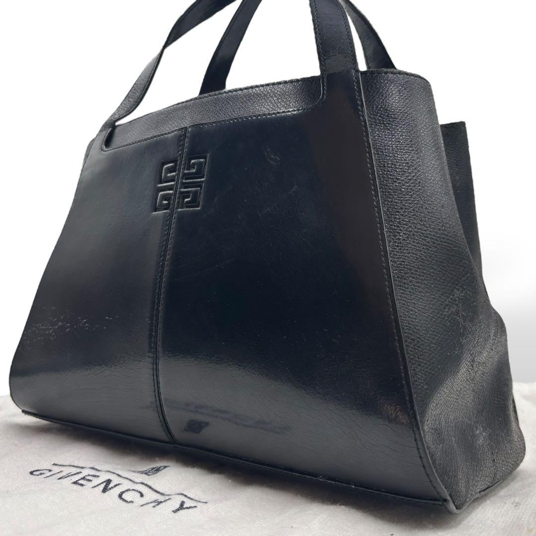 GIVENCHY Hand Bag Tote Purse 4G Leather Black Authentic