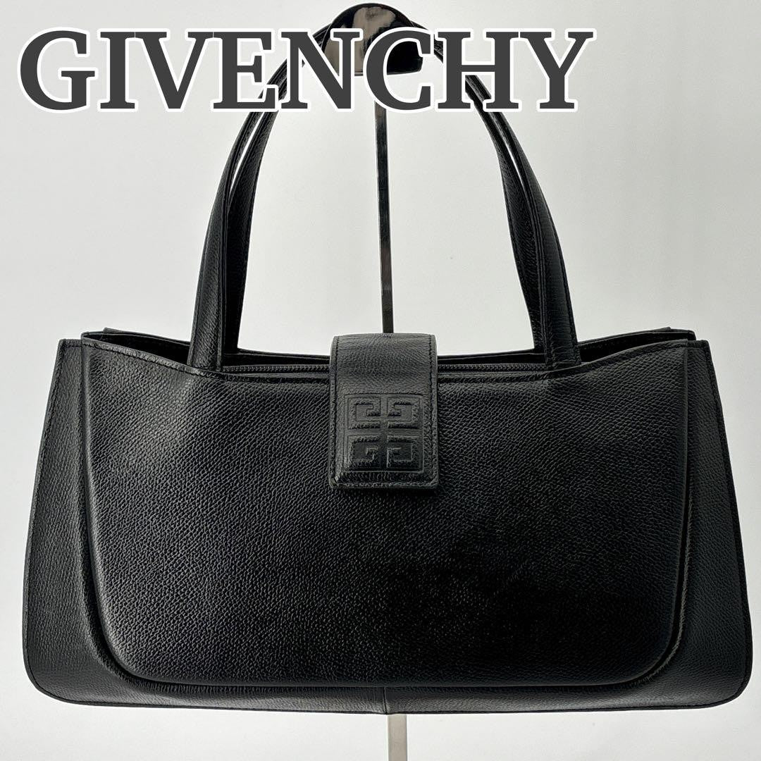 GIVENCHY Hand Bag Tote Purse 4G Leather Black Authentic
