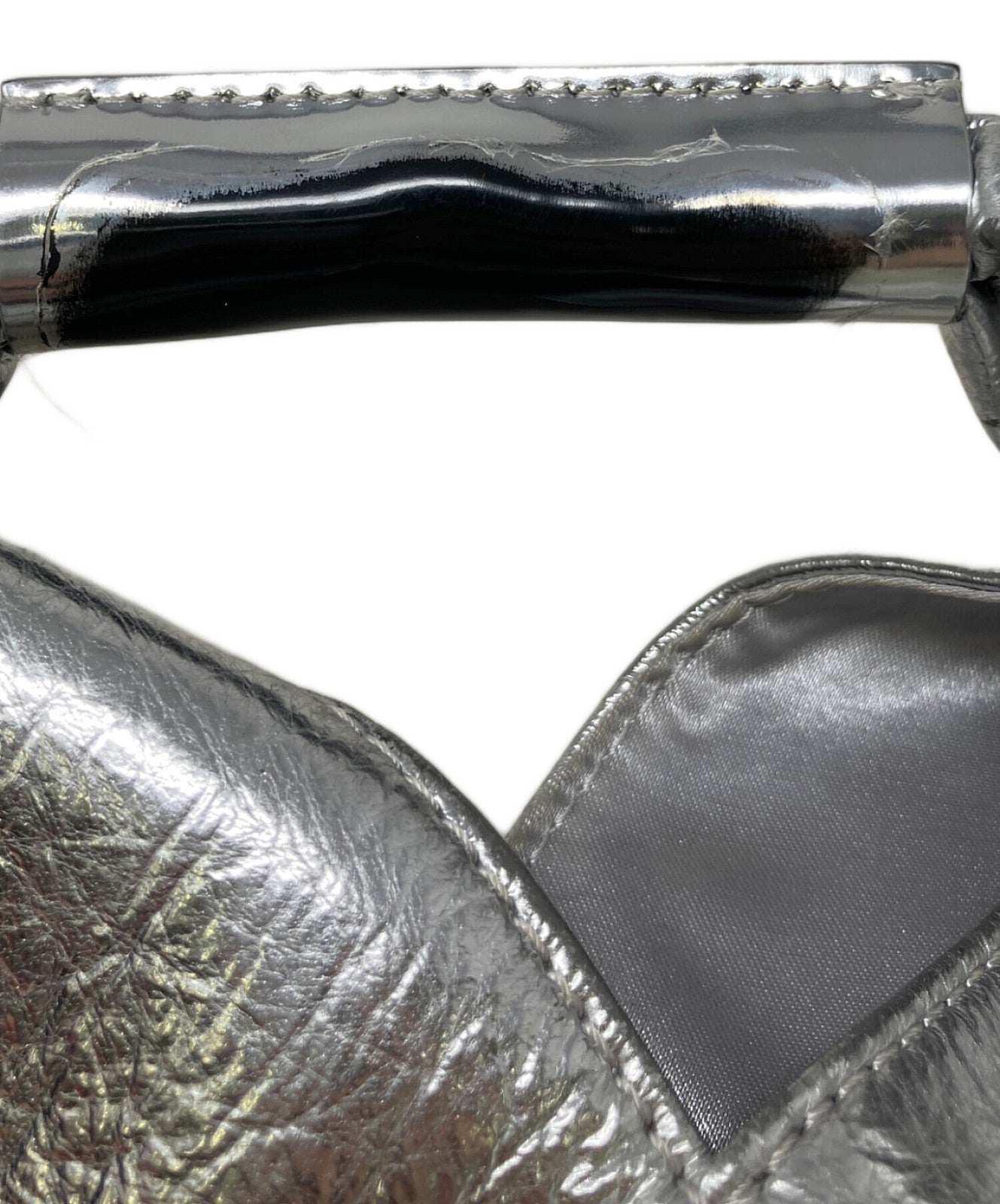 MM6 Maison Margiela Hand Bag Tote Purse Silver Authentic