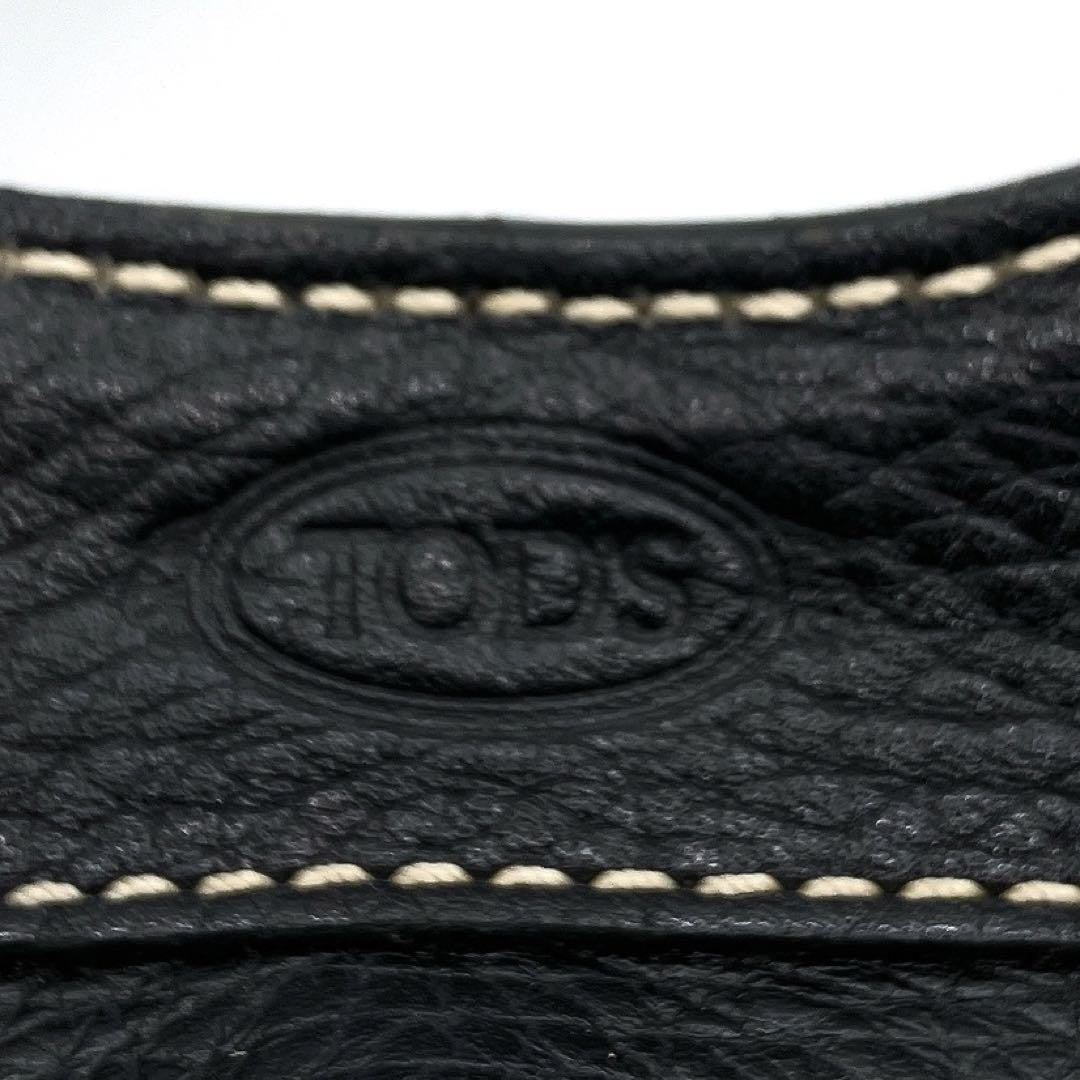 TOD'S Hand Bag Tote Purse Leather Black Authentic