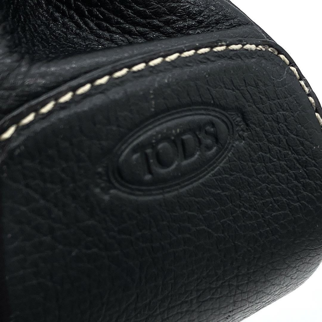 TOD'S Hand Bag Tote Purse Leather Black Authentic