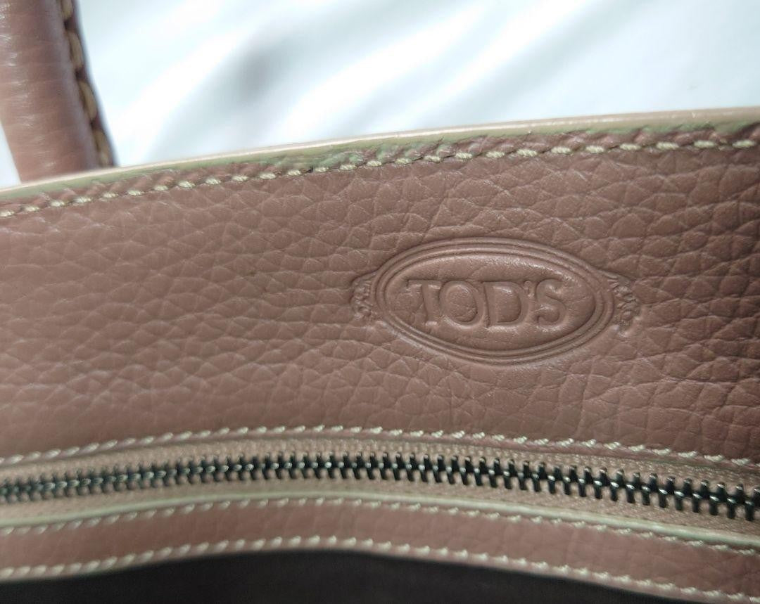 TOD'S Hand Bag Tote Purse Leather Pink Authentic