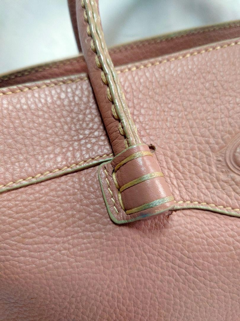 TOD'S Hand Bag Tote Purse Leather Pink Authentic