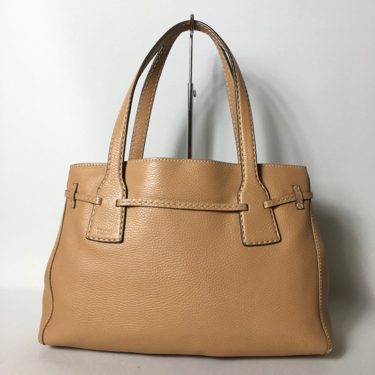 TOD'S Hand Bag Tote Purse Leather Brown Authentic