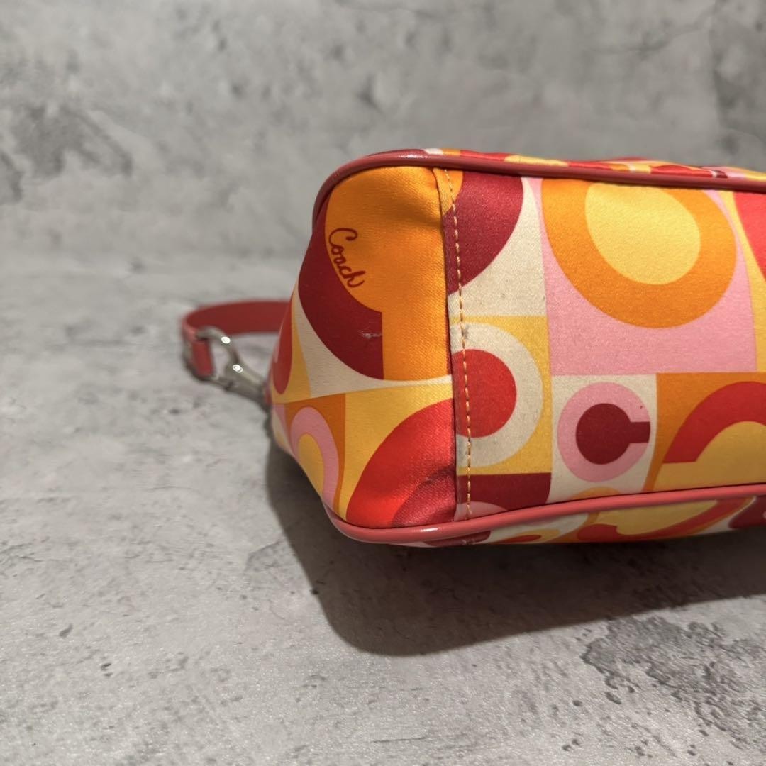 COACH Shoulder Bag Purse Accessory Pouch Patent Leather Multicolor Authentic