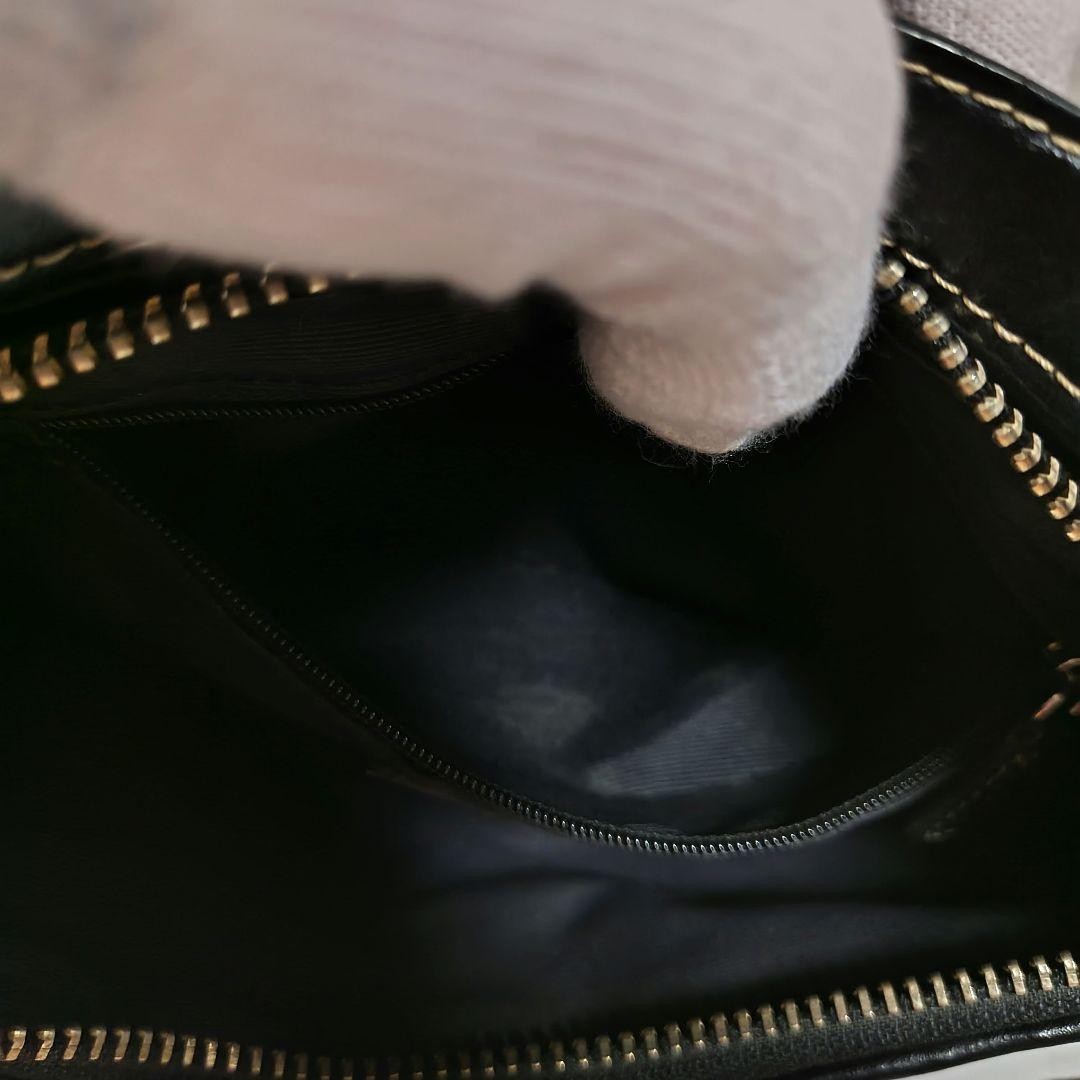 COACH Hand Shoulder Bag Tote Purse Signature Black Authentic