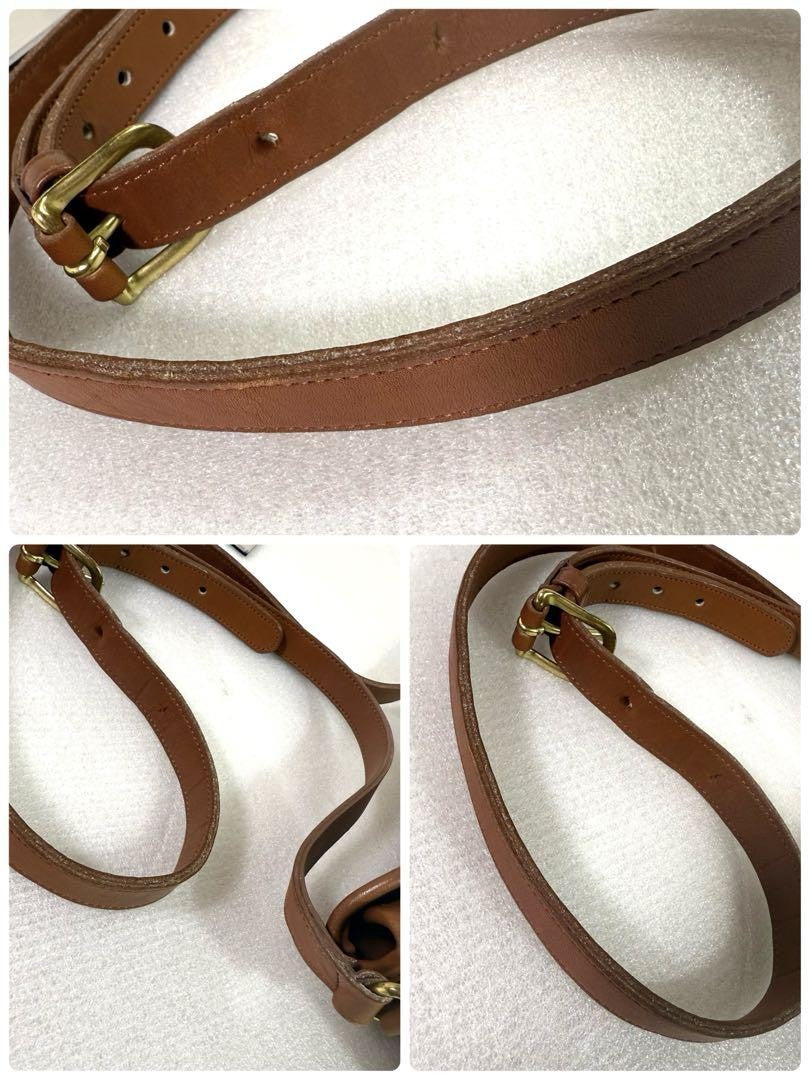 COACH Shoulder Bag Purse 9948 Turn Lock OLD Leather Brown Authentic