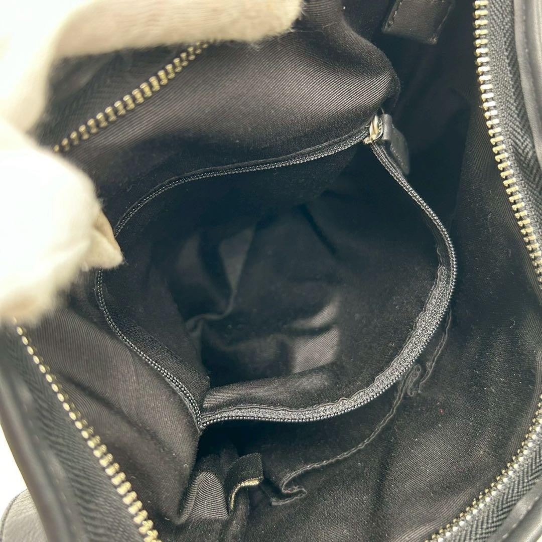 COACH Shoulder Bag Purse Signature 19730 Canvas Leather Black Authentic