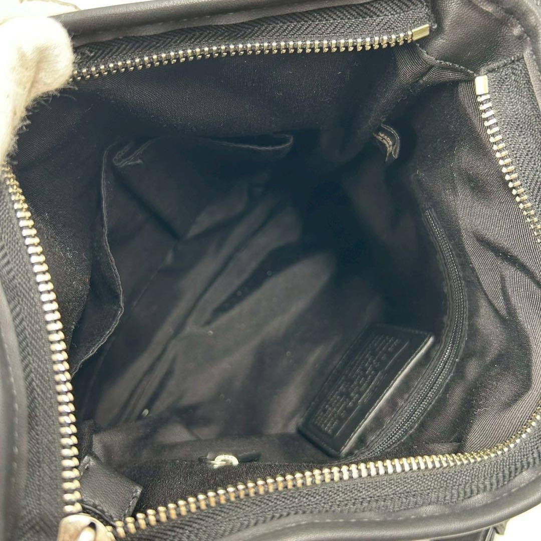 COACH Shoulder Bag Purse Signature 19730 Canvas Leather Black Authentic