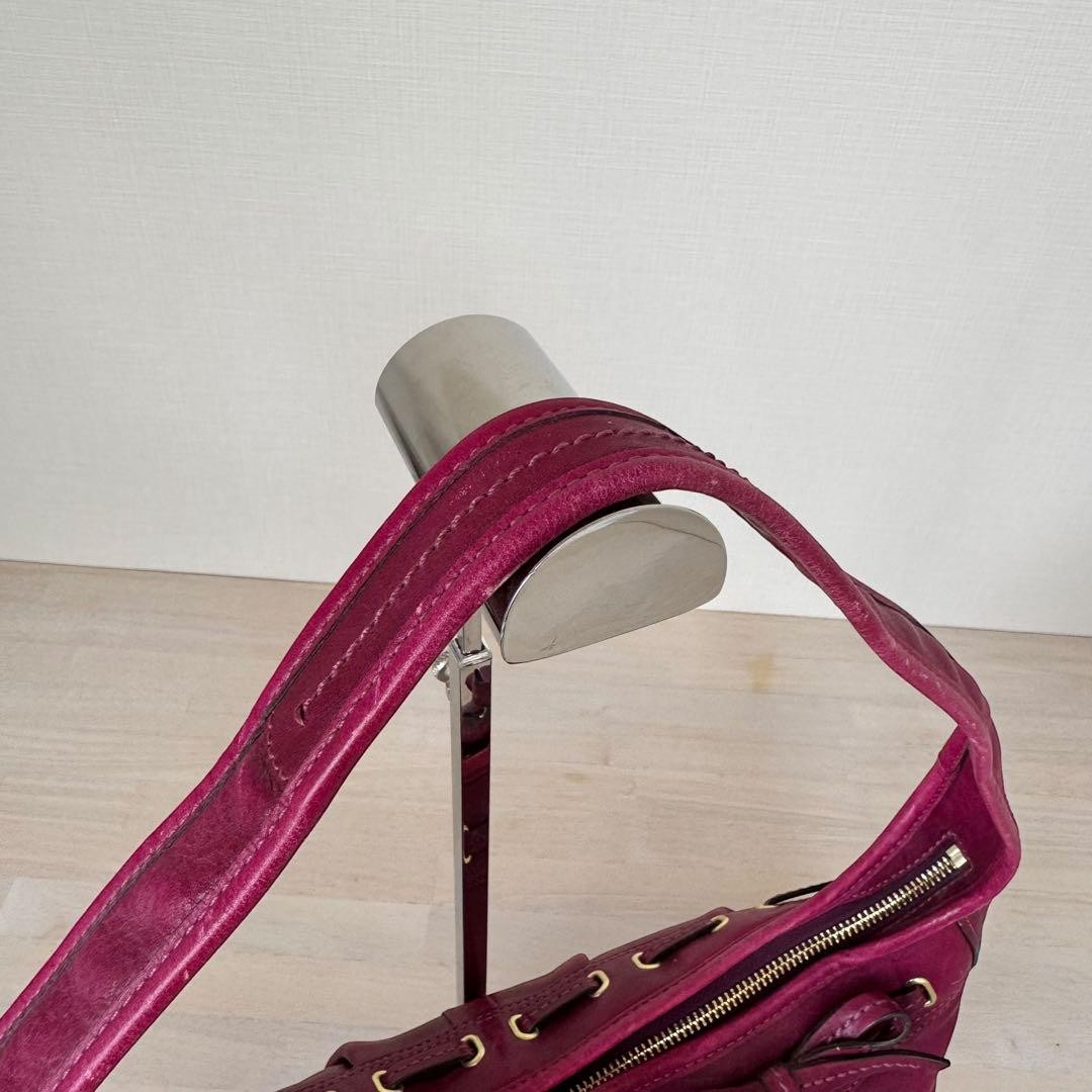 COACH Shoulder Bag Purse Hobo Leather Pink Authentic