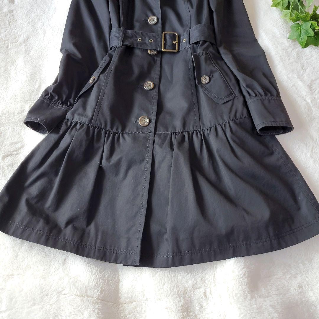 BURBERRY BLUE LABEL Coat Nova Check Asian fit M 38 US size S Black Authentic