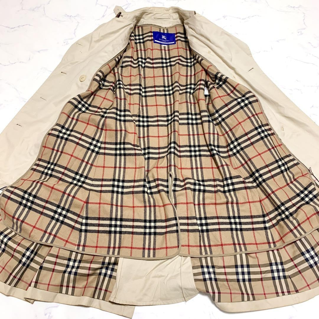 BURBERRY BLUE LABEL Coat Nova Check Asian fit L 40 US size M Beige Authentic