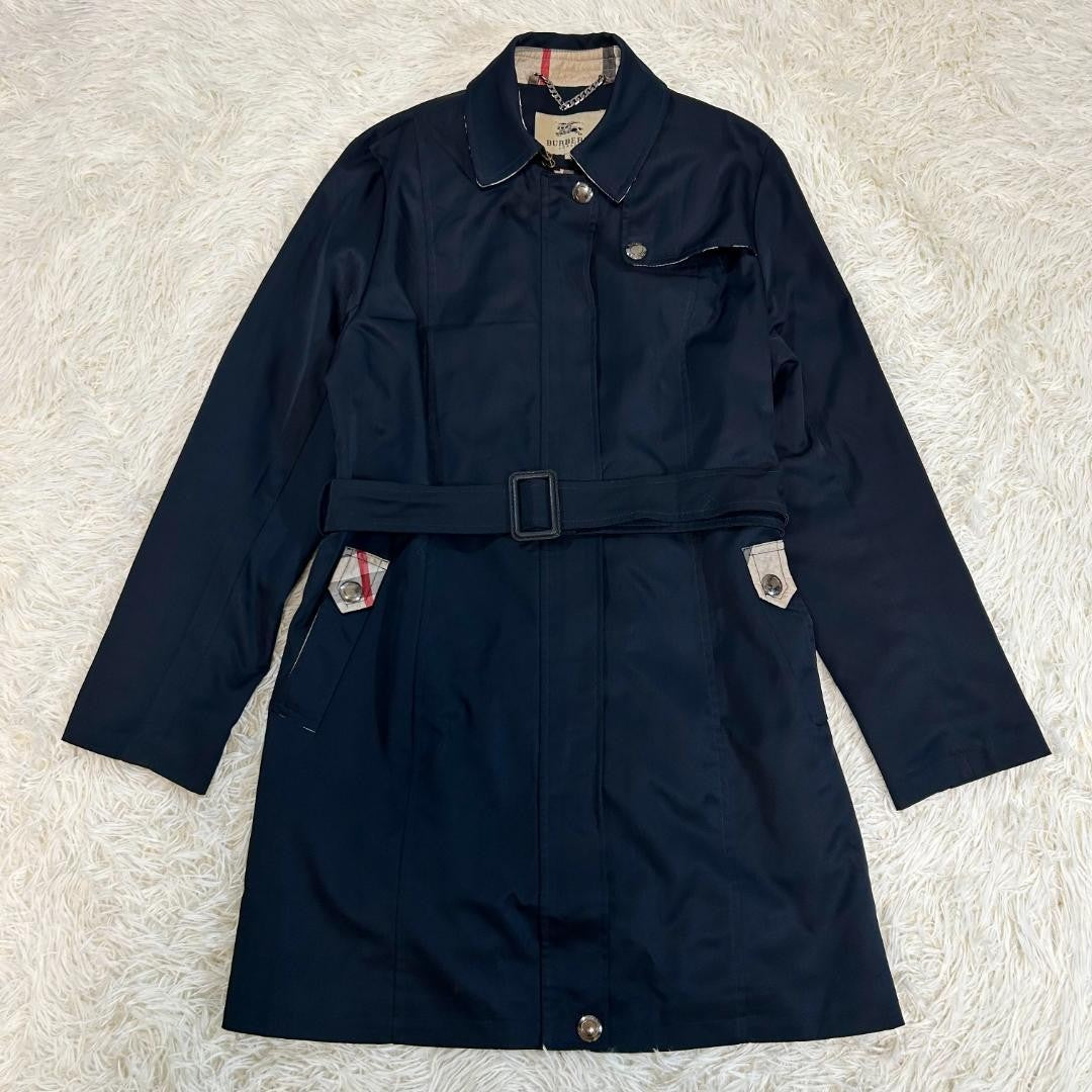 BURBERRY LONDON Coat Nova Check Asian fit 3XL US size 2XL Navy Authentic