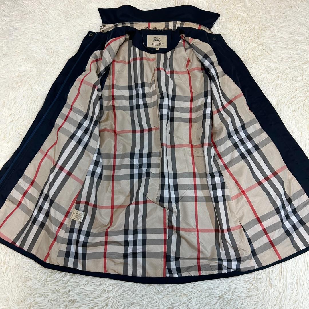 BURBERRY LONDON Coat Nova Check Asian fit 3XL US size 2XL Navy Authentic