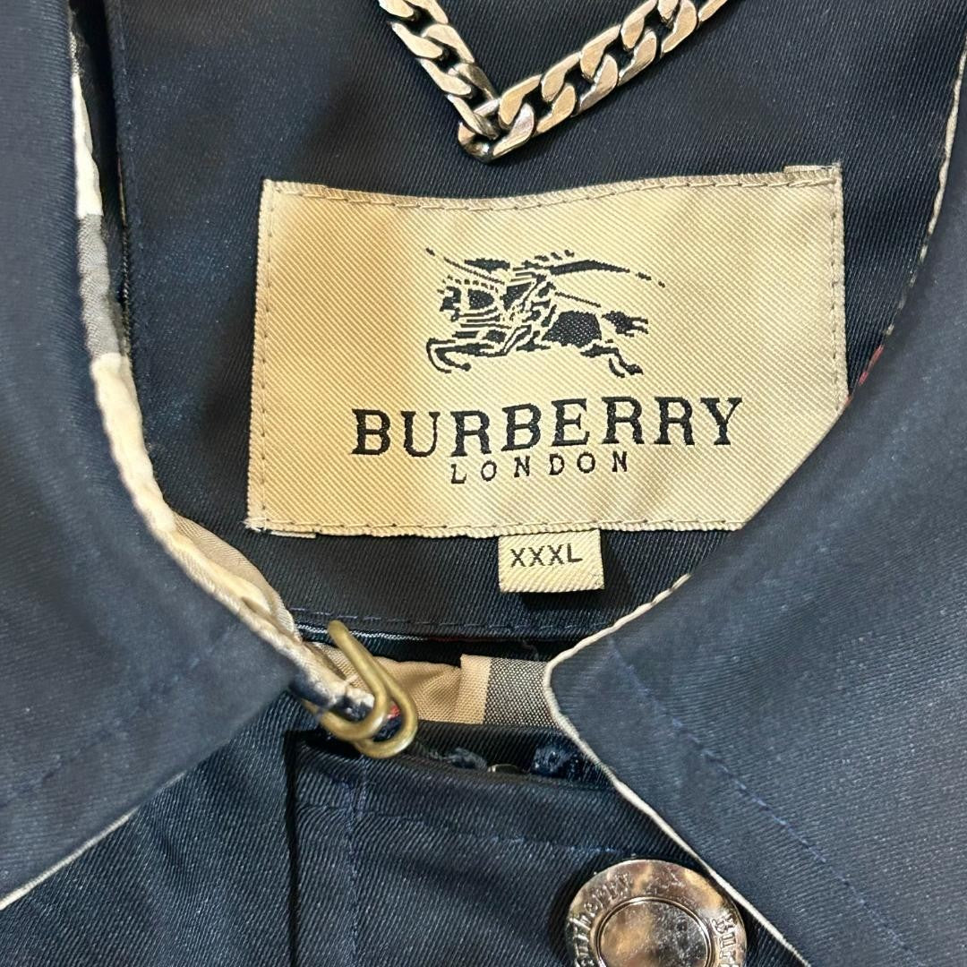 BURBERRY LONDON Coat Nova Check Asian fit 3XL US size 2XL Navy Authentic