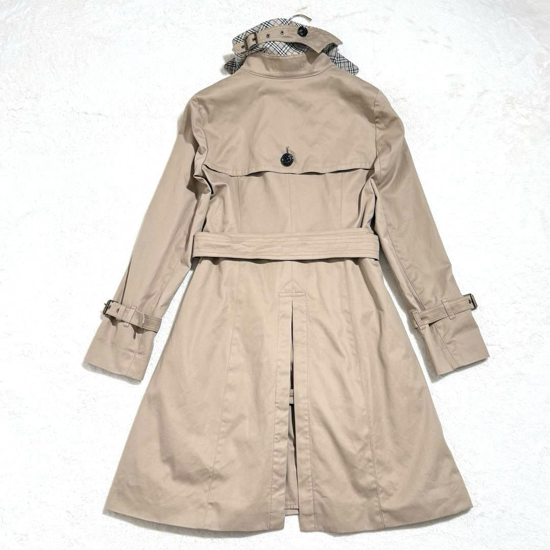BURBERRY BLUE LABEL Coat Nova Check Asian fit M 38 US size S Beige Authentic
