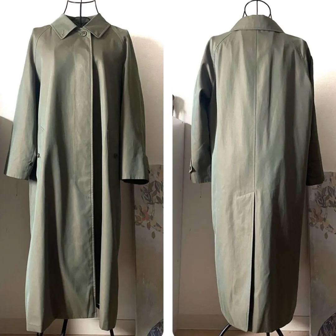 BURBERRY Coat Nova Check FREE SIZE Khaki Authentic