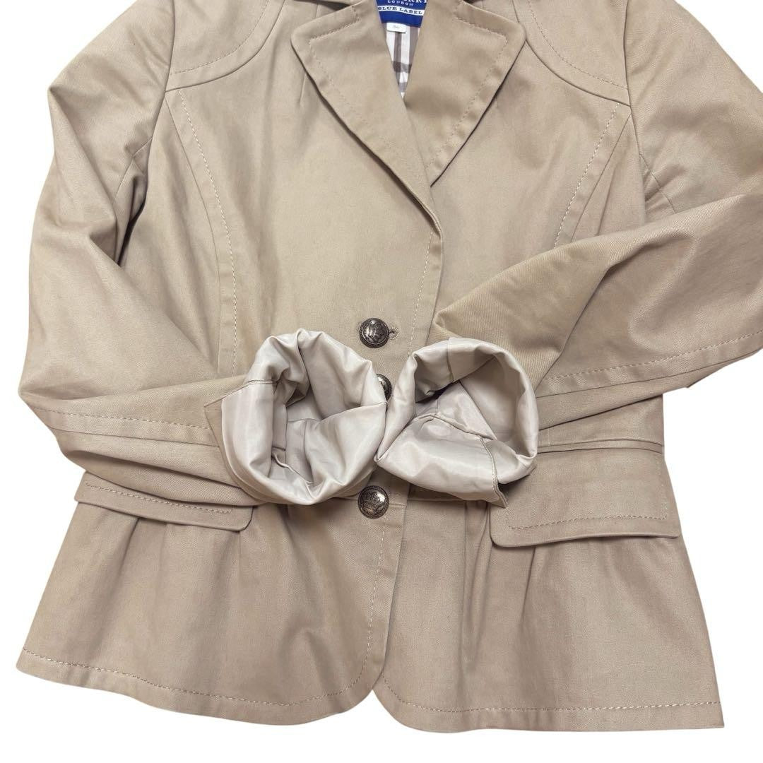 BURBERRY BLUE LABEL Jacket Nova Check Asian fit S 36 US size XS Beige Authentic