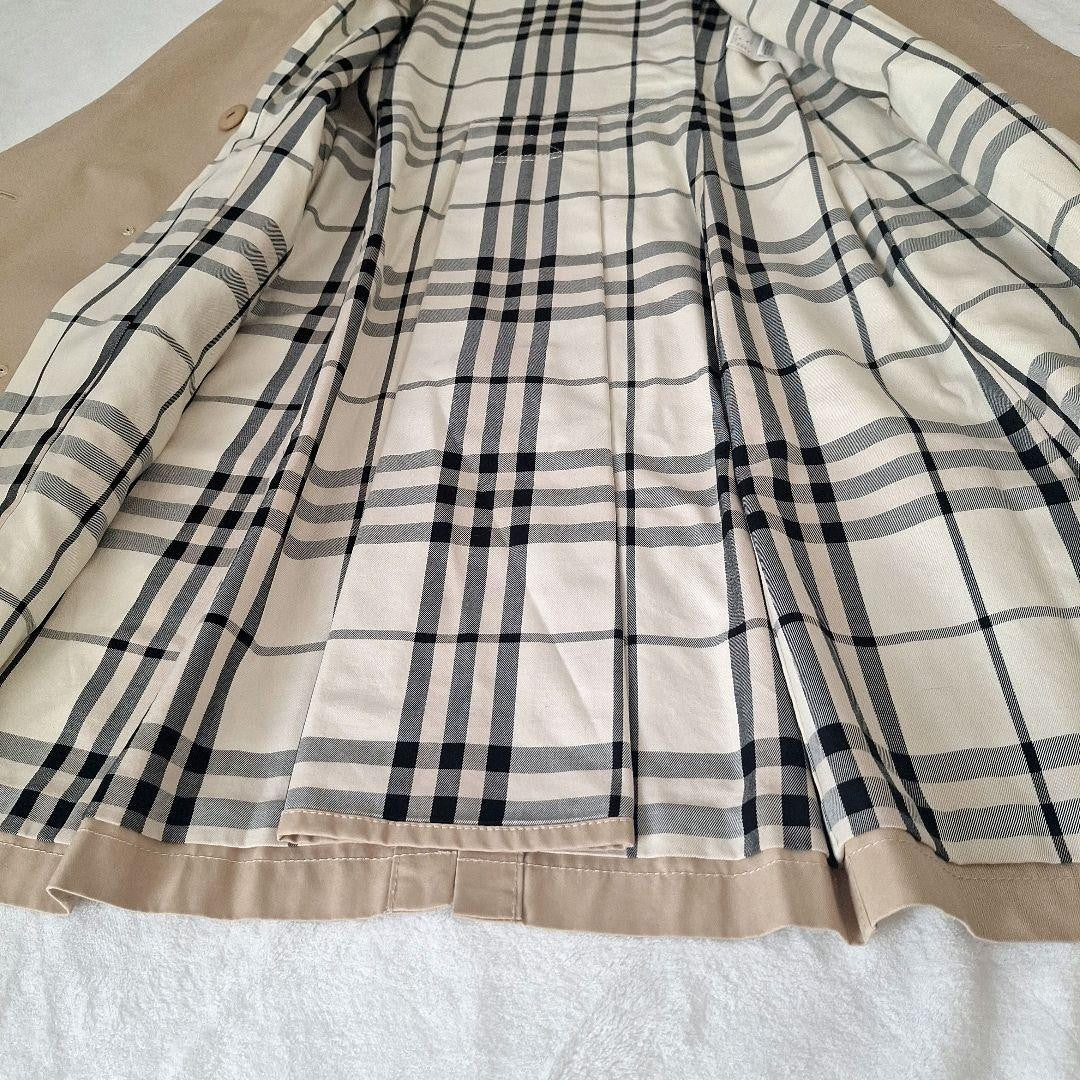 BURBERRY BLUE LABEL Coat Nova Check Asian fit L 40 US size M Honey Beige Auth