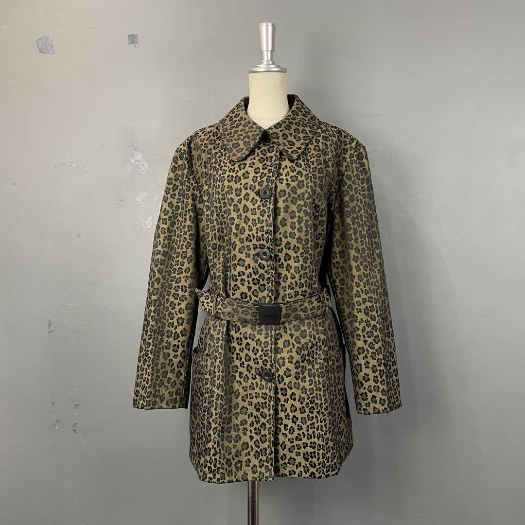 FENDI JEANS Jacket FF Leopard Asian fit L 40 US size M Authentic