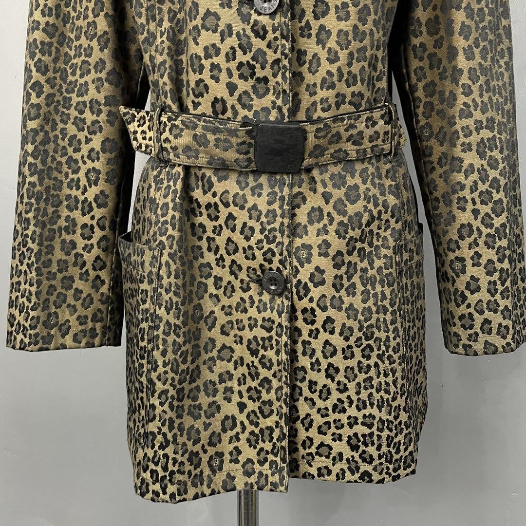 FENDI JEANS Jacket FF Leopard Asian fit L 40 US size M Authentic