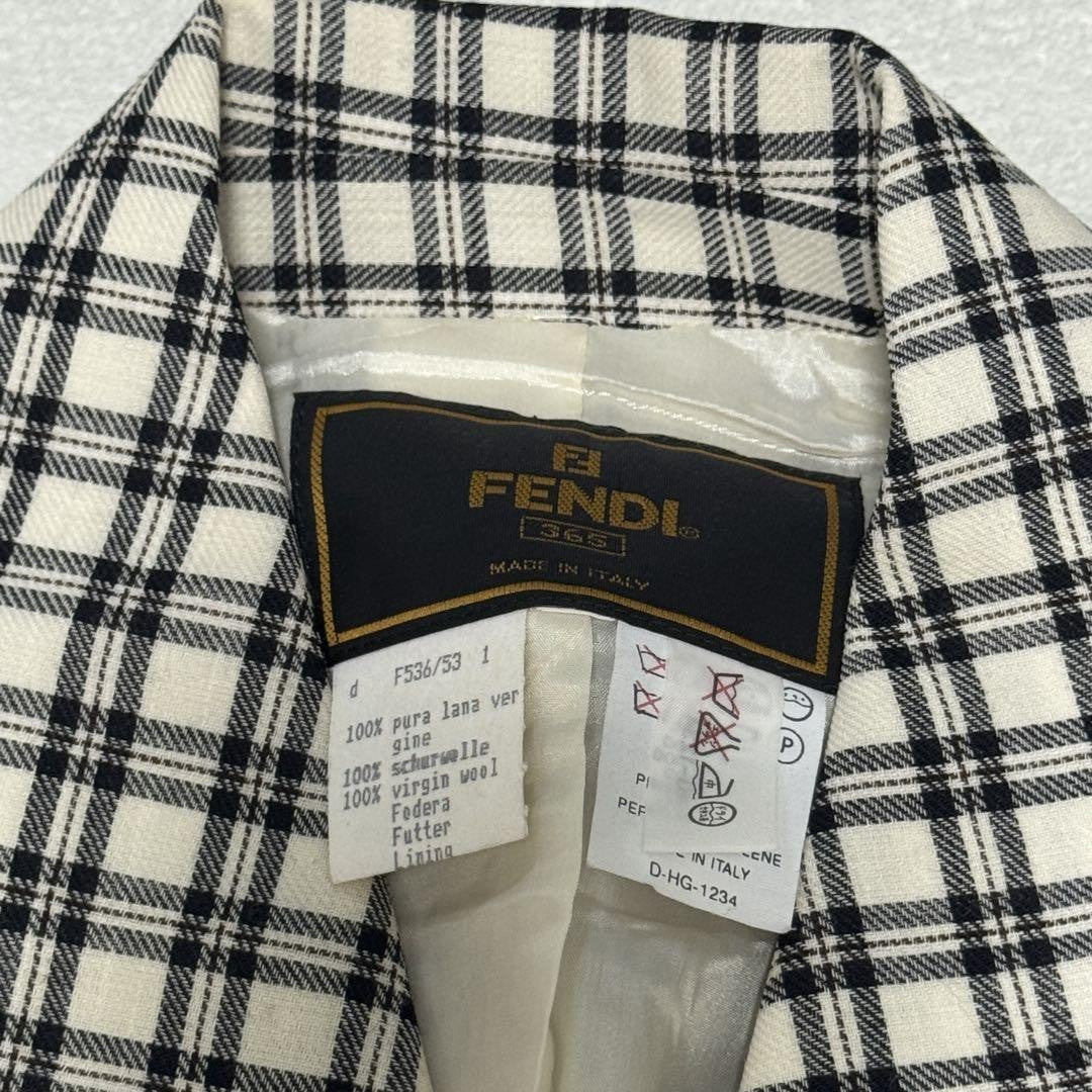 FENDI Jacket FF Asian fit L US size M White Authentic