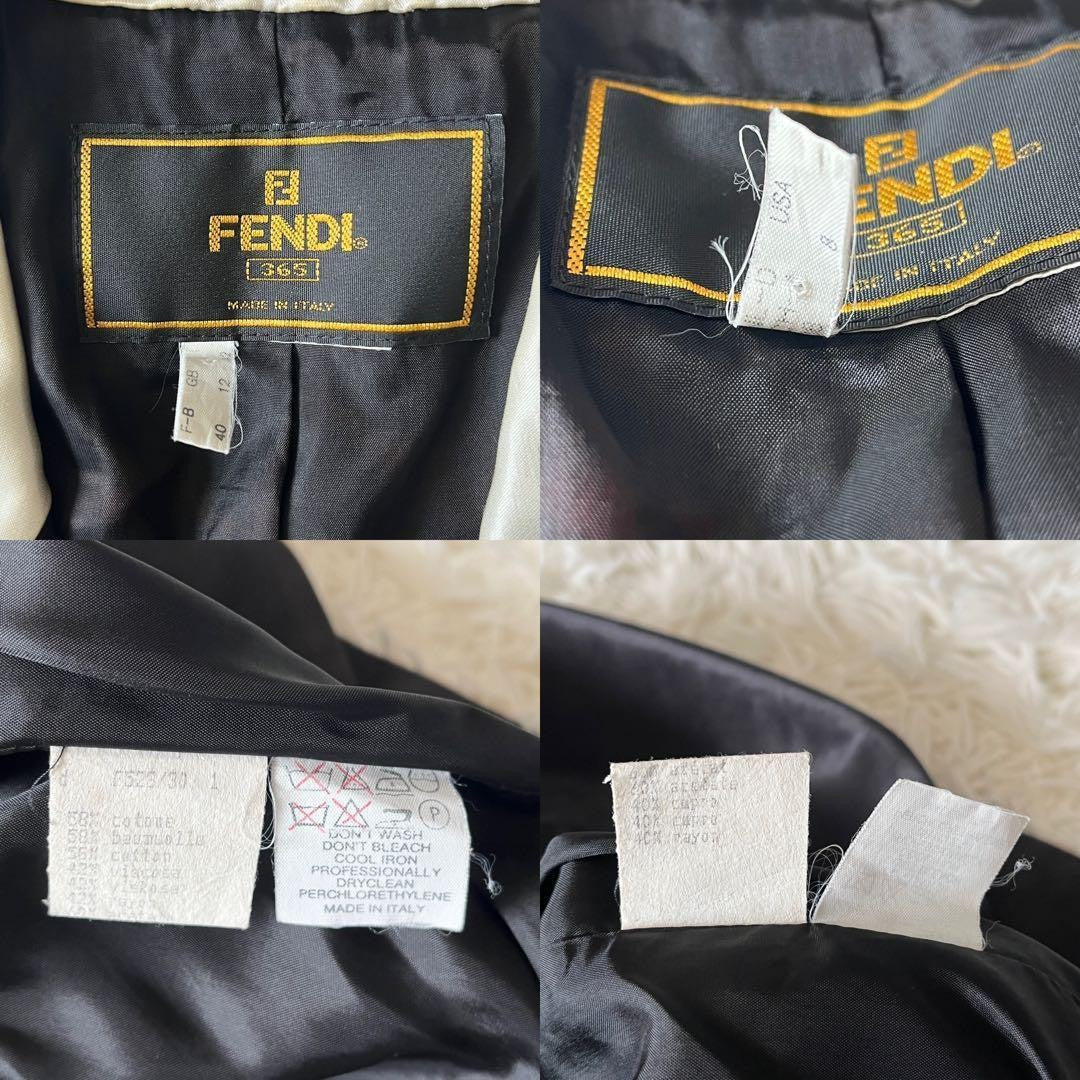 FENDI Jacket FF Asian fit L 40 US size M Black White Authentic