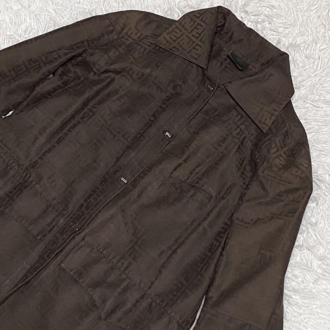 FENDI Coat FF Zucca Asian fit 2XL 44 US size XL Brown Authentic